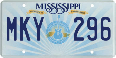 MS license plate MKY296