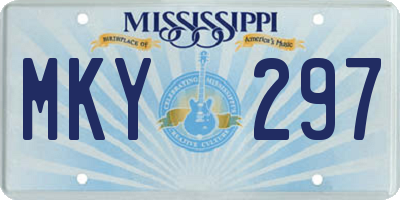 MS license plate MKY297