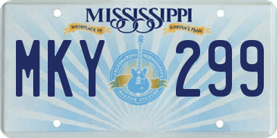 MS license plate MKY299