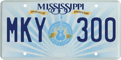 MS license plate MKY300