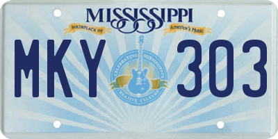 MS license plate MKY303
