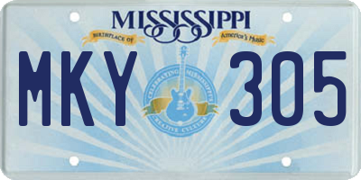 MS license plate MKY305