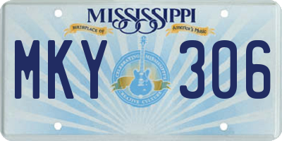 MS license plate MKY306
