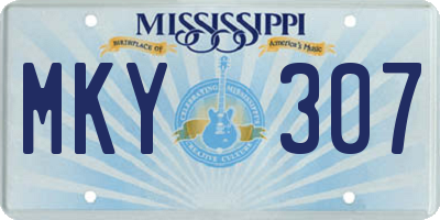 MS license plate MKY307