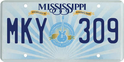 MS license plate MKY309
