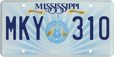 MS license plate MKY310