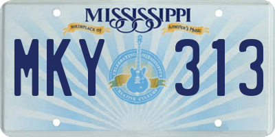 MS license plate MKY313