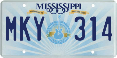 MS license plate MKY314