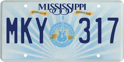 MS license plate MKY317