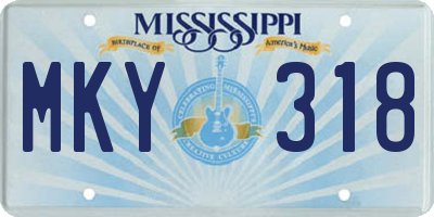 MS license plate MKY318