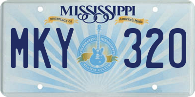 MS license plate MKY320