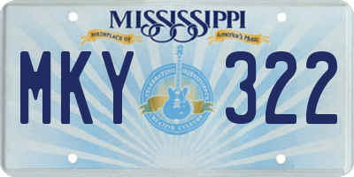 MS license plate MKY322