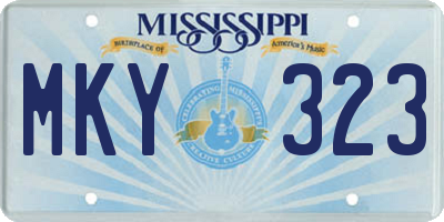 MS license plate MKY323