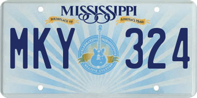 MS license plate MKY324