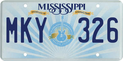 MS license plate MKY326