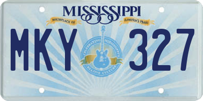 MS license plate MKY327