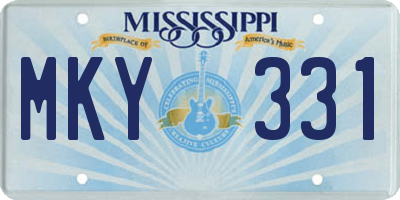 MS license plate MKY331
