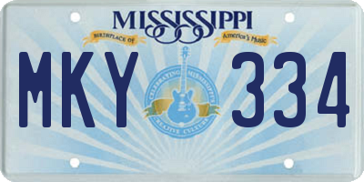 MS license plate MKY334