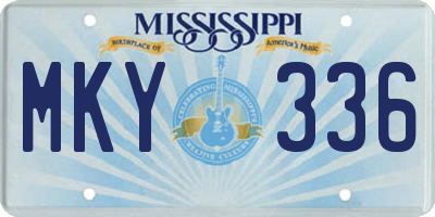 MS license plate MKY336