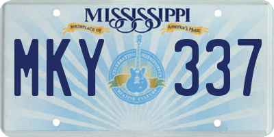 MS license plate MKY337