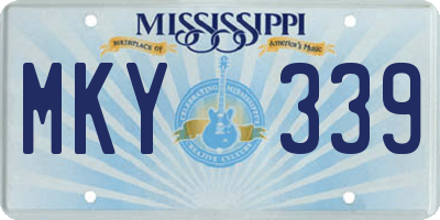 MS license plate MKY339