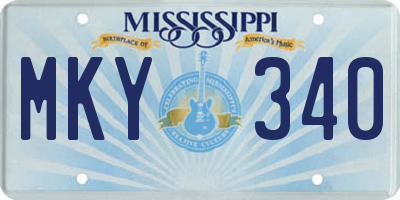 MS license plate MKY340