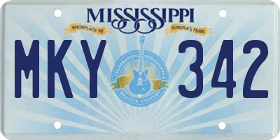 MS license plate MKY342