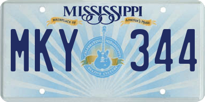 MS license plate MKY344