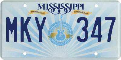 MS license plate MKY347