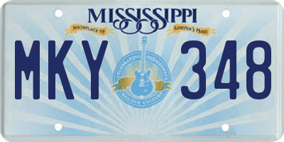 MS license plate MKY348