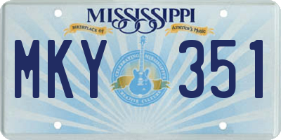 MS license plate MKY351