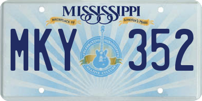 MS license plate MKY352