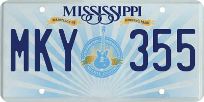 MS license plate MKY355