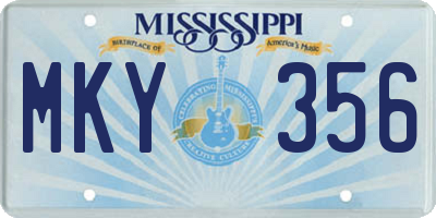 MS license plate MKY356