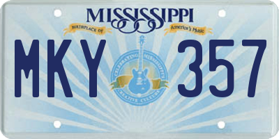 MS license plate MKY357