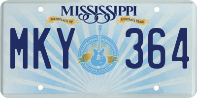 MS license plate MKY364
