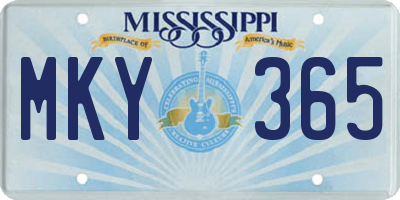 MS license plate MKY365