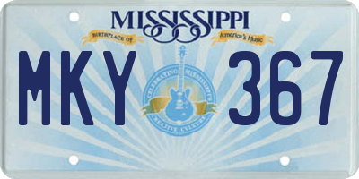 MS license plate MKY367