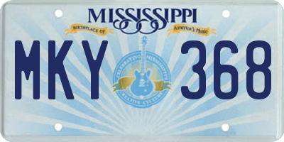 MS license plate MKY368