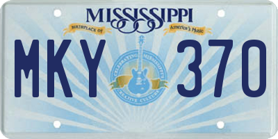 MS license plate MKY370