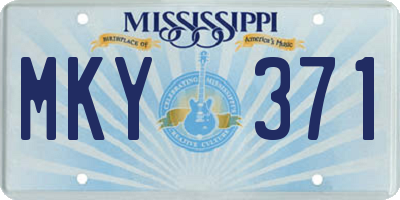 MS license plate MKY371