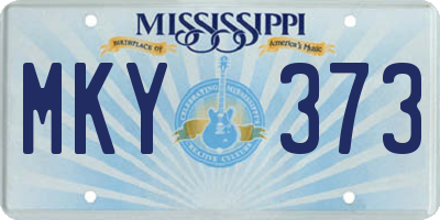 MS license plate MKY373