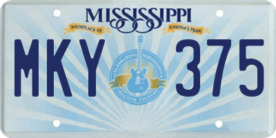 MS license plate MKY375