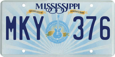 MS license plate MKY376