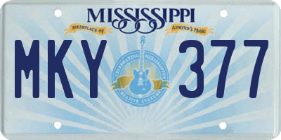 MS license plate MKY377