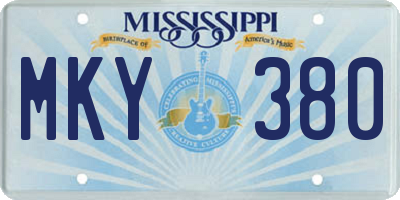 MS license plate MKY380