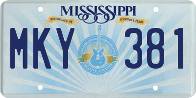 MS license plate MKY381