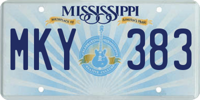 MS license plate MKY383