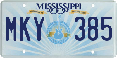MS license plate MKY385