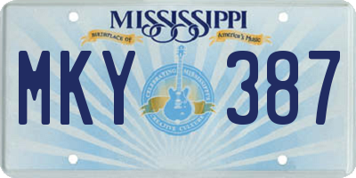 MS license plate MKY387